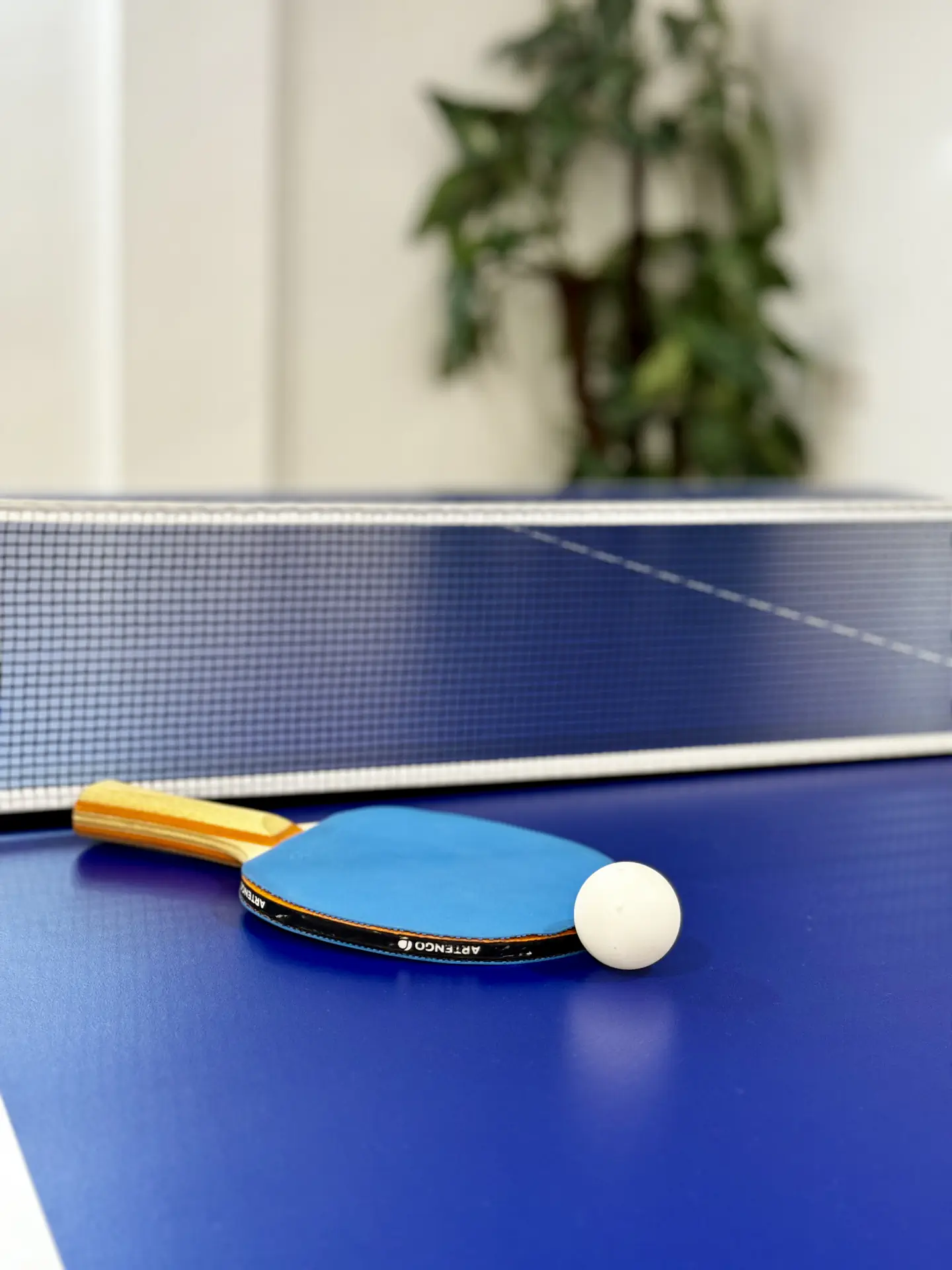 Zona de ocio con ping-pong y iluminación regulable